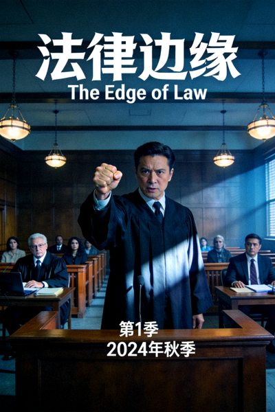 美剧《法律边缘》海报，律师在法庭上激烈辩论